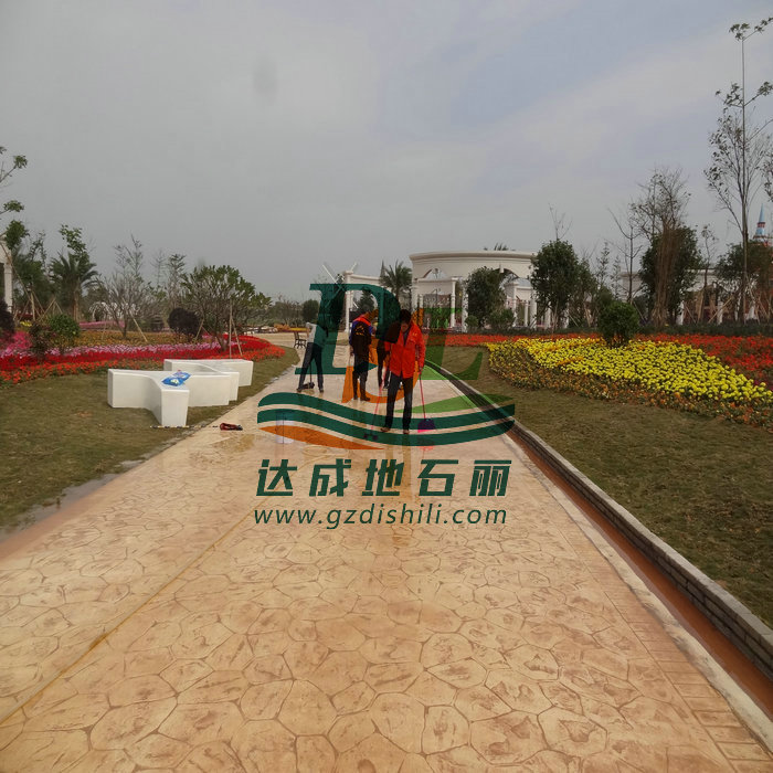 美的鷺湖森林度假區(qū)壓印地坪，壓花地坪